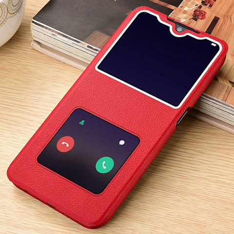 Coque Portefeuille Livre Cuir Etui Clapet L06 pour Oppo A9 (2020) Rouge