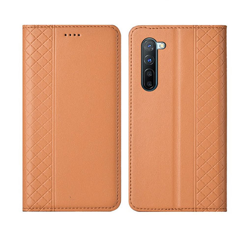 Coque Portefeuille Livre Cuir Etui Clapet L06 pour Oppo F15 Orange