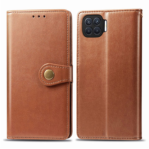 Coque Portefeuille Livre Cuir Etui Clapet L06 pour Oppo F17 Pro Marron