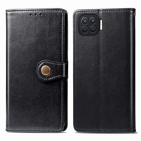 Coque Portefeuille Livre Cuir Etui Clapet L06 pour Oppo F17 Pro Noir