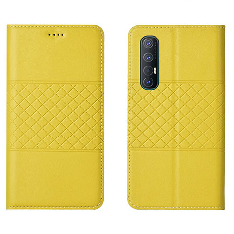 Coque Portefeuille Livre Cuir Etui Clapet L06 pour Oppo Find X2 Neo Jaune