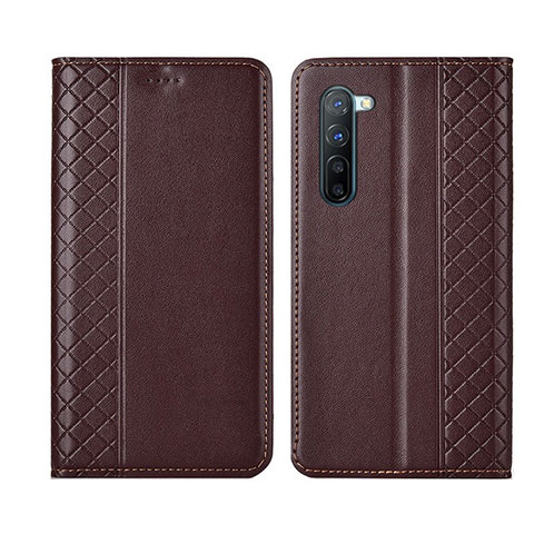 Coque Portefeuille Livre Cuir Etui Clapet L06 pour Oppo Reno3 Marron