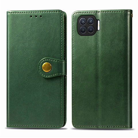 Coque Portefeuille Livre Cuir Etui Clapet L06 pour Oppo Reno4 F Vert