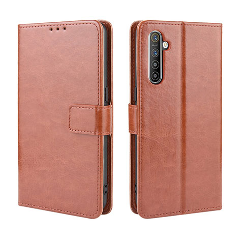 Coque Portefeuille Livre Cuir Etui Clapet L06 pour Realme X2 Marron