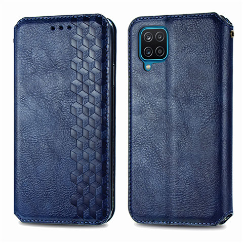 Coque Portefeuille Livre Cuir Etui Clapet L06 pour Samsung Galaxy F12 Bleu
