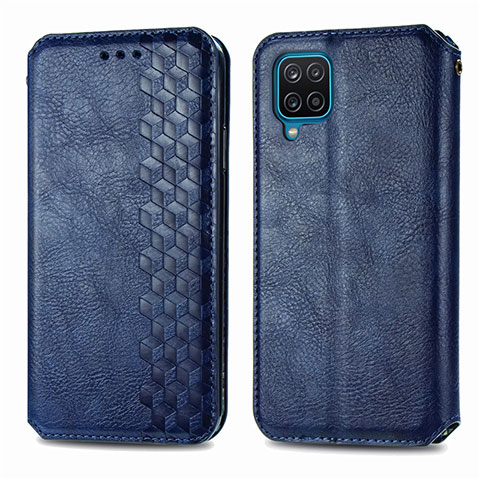 Coque Portefeuille Livre Cuir Etui Clapet L06 pour Samsung Galaxy M12 Bleu