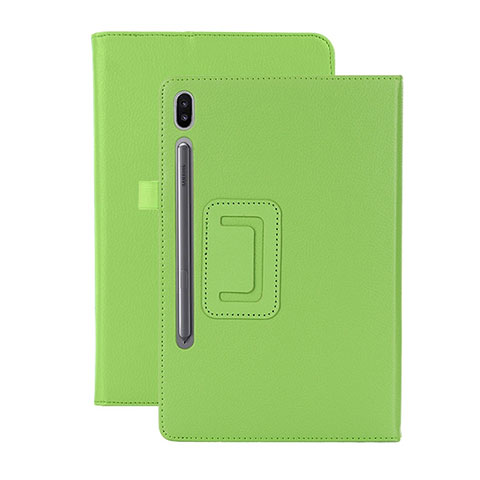 Coque Portefeuille Livre Cuir Etui Clapet L06 pour Samsung Galaxy Tab S6 10.5 SM-T860 Vert