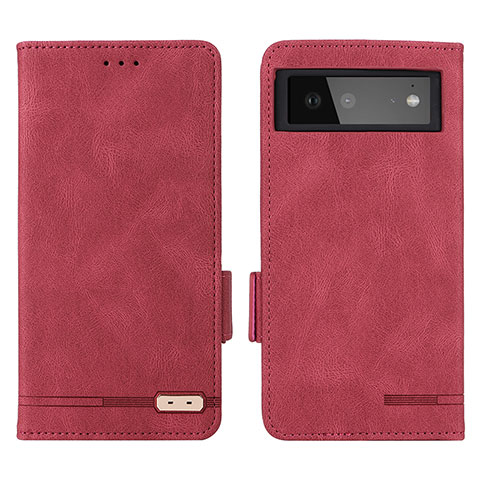 Coque Portefeuille Livre Cuir Etui Clapet L06Z pour Google Pixel 6 5G Rouge