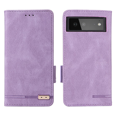 Coque Portefeuille Livre Cuir Etui Clapet L06Z pour Google Pixel 6 5G Violet