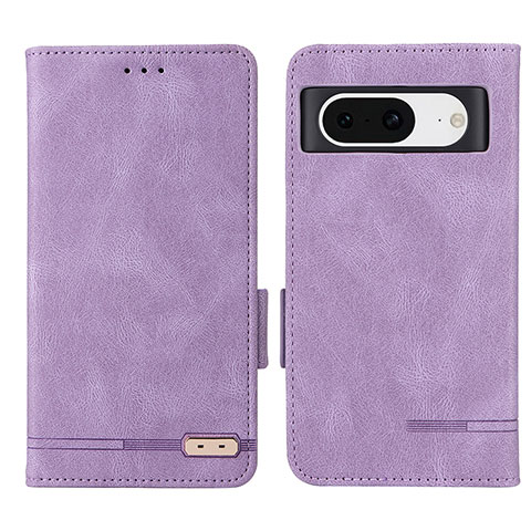 Coque Portefeuille Livre Cuir Etui Clapet L06Z pour Google Pixel 8 5G Violet