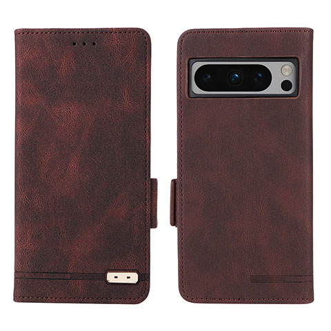 Coque Portefeuille Livre Cuir Etui Clapet L06Z pour Google Pixel 8 Pro 5G Marron