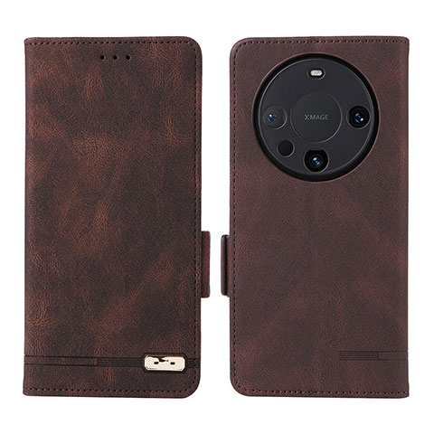 Coque Portefeuille Livre Cuir Etui Clapet L06Z pour Huawei Mate 60 Marron