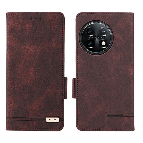 Coque Portefeuille Livre Cuir Etui Clapet L06Z pour OnePlus 11 5G Marron