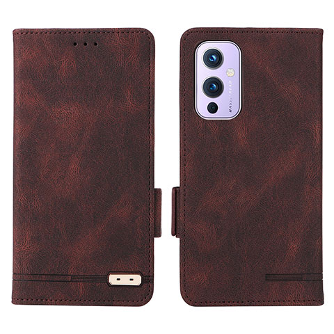 Coque Portefeuille Livre Cuir Etui Clapet L06Z pour OnePlus 9 5G Marron