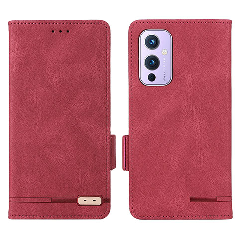 Coque Portefeuille Livre Cuir Etui Clapet L06Z pour OnePlus 9 5G Rouge