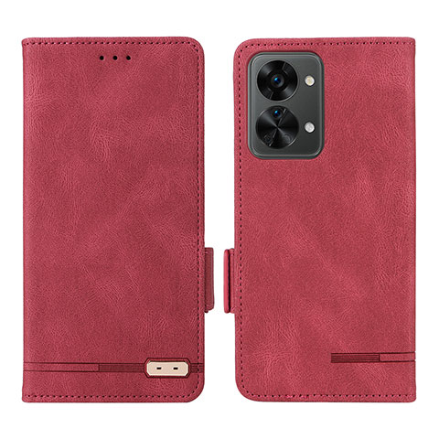 Coque Portefeuille Livre Cuir Etui Clapet L06Z pour OnePlus Nord 2T 5G Rouge