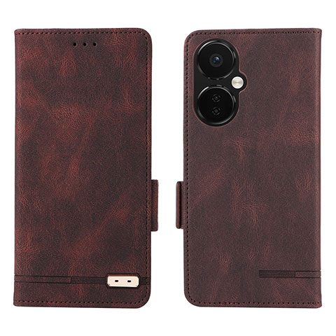 Coque Portefeuille Livre Cuir Etui Clapet L06Z pour OnePlus Nord CE 3 5G Marron