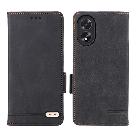 Coque Portefeuille Livre Cuir Etui Clapet L06Z pour Oppo A18 Noir