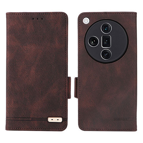 Coque Portefeuille Livre Cuir Etui Clapet L06Z pour Oppo Find X7 Ultra 5G Marron