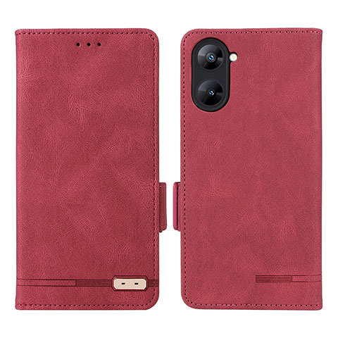 Coque Portefeuille Livre Cuir Etui Clapet L06Z pour Realme 10S 5G Rouge