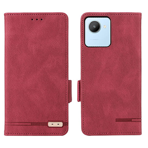 Coque Portefeuille Livre Cuir Etui Clapet L06Z pour Realme C30 Rouge