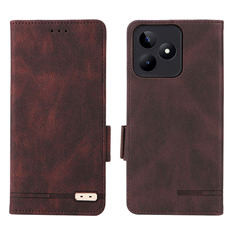 Coque Portefeuille Livre Cuir Etui Clapet L06Z pour Realme C67 Marron