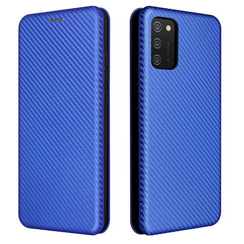 Coque Portefeuille Livre Cuir Etui Clapet L06Z pour Samsung Galaxy A02s Bleu
