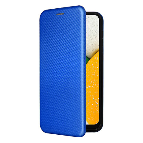 Coque Portefeuille Livre Cuir Etui Clapet L06Z pour Samsung Galaxy A03 Core Bleu