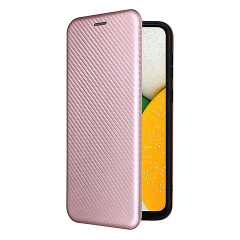 Coque Portefeuille Livre Cuir Etui Clapet L06Z pour Samsung Galaxy A03 Core Or Rose