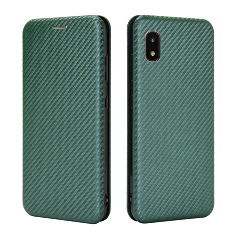 Coque Portefeuille Livre Cuir Etui Clapet L06Z pour Samsung Galaxy A21 SC-42A Vert