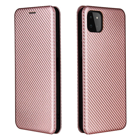 Coque Portefeuille Livre Cuir Etui Clapet L06Z pour Samsung Galaxy A22 5G Or Rose