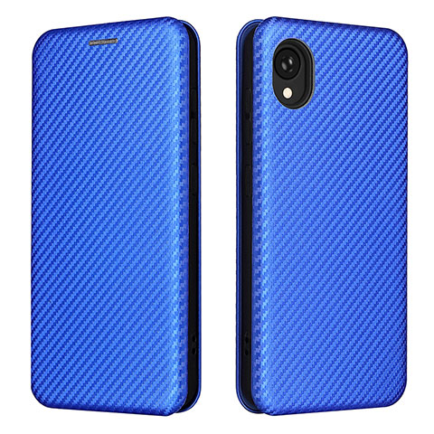 Coque Portefeuille Livre Cuir Etui Clapet L06Z pour Samsung Galaxy A22 5G SC-56B Bleu