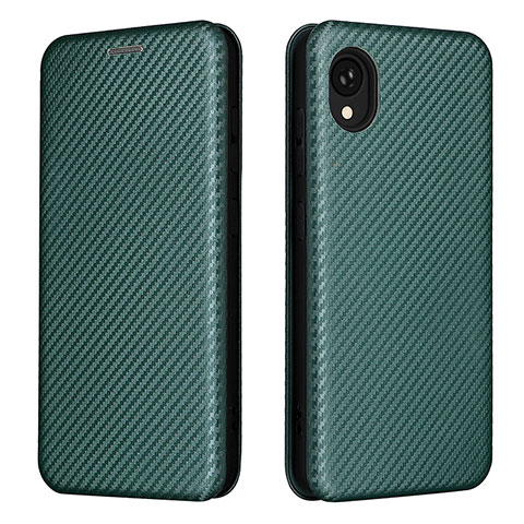 Coque Portefeuille Livre Cuir Etui Clapet L06Z pour Samsung Galaxy A22 5G SC-56B Vert