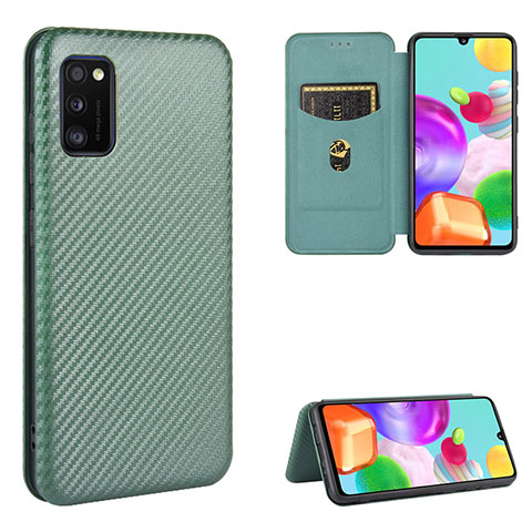 Coque Portefeuille Livre Cuir Etui Clapet L06Z pour Samsung Galaxy A41 Vert