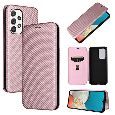 Coque Portefeuille Livre Cuir Etui Clapet L06Z pour Samsung Galaxy A53 5G Or Rose