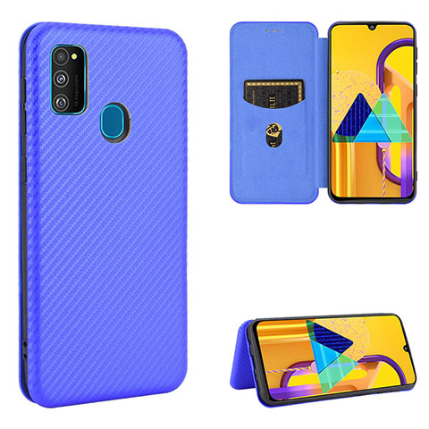 Coque Portefeuille Livre Cuir Etui Clapet L06Z pour Samsung Galaxy M21 Bleu