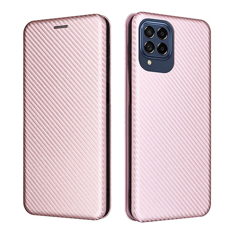 Coque Portefeuille Livre Cuir Etui Clapet L06Z pour Samsung Galaxy M53 5G Or Rose