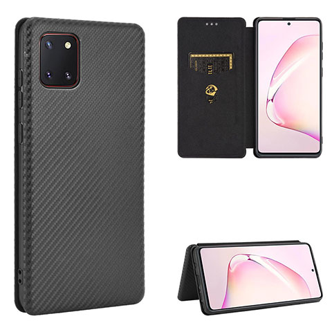 Coque Portefeuille Livre Cuir Etui Clapet L06Z pour Samsung Galaxy Note 10 Lite Noir