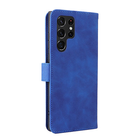 Coque Portefeuille Livre Cuir Etui Clapet L06Z pour Samsung Galaxy S22 Ultra 5G Bleu