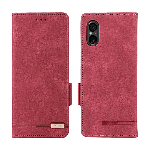 Coque Portefeuille Livre Cuir Etui Clapet L06Z pour Sony Xperia 5 V Rouge