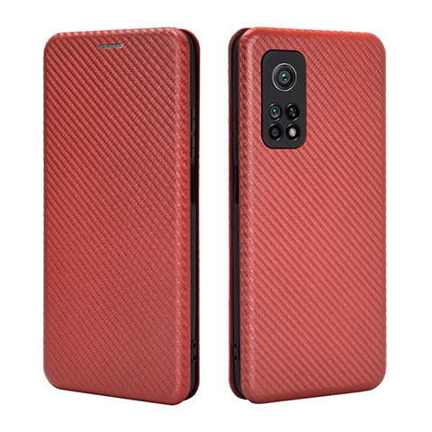 Coque Portefeuille Livre Cuir Etui Clapet L06Z pour Xiaomi Mi 10T 5G Marron