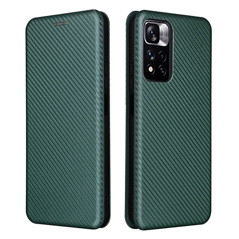 Coque Portefeuille Livre Cuir Etui Clapet L06Z pour Xiaomi Mi 11i 5G (2022) Vert