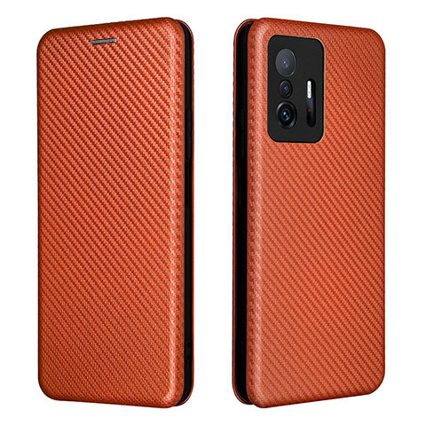 Coque Portefeuille Livre Cuir Etui Clapet L06Z pour Xiaomi Mi 11T Pro 5G Marron