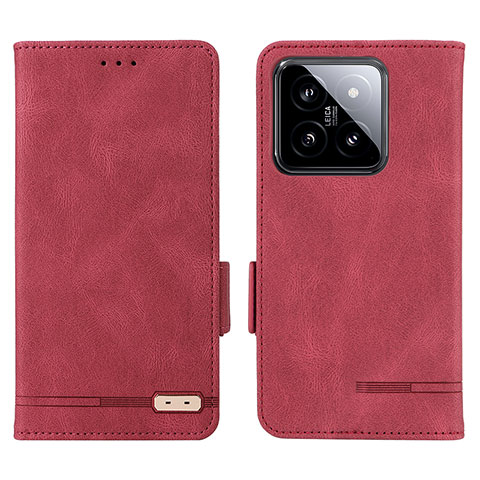 Coque Portefeuille Livre Cuir Etui Clapet L06Z pour Xiaomi Mi 14 5G Rouge