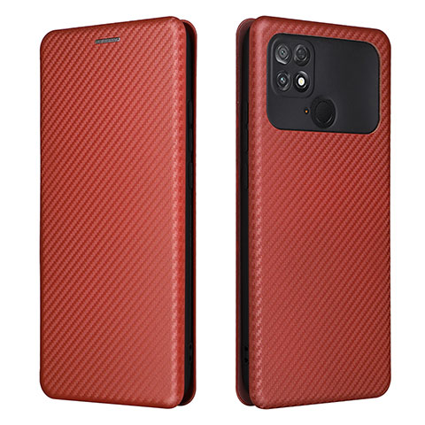 Coque Portefeuille Livre Cuir Etui Clapet L06Z pour Xiaomi Poco C40 Marron