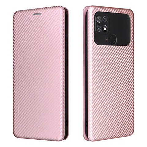 Coque Portefeuille Livre Cuir Etui Clapet L06Z pour Xiaomi Poco C40 Or Rose