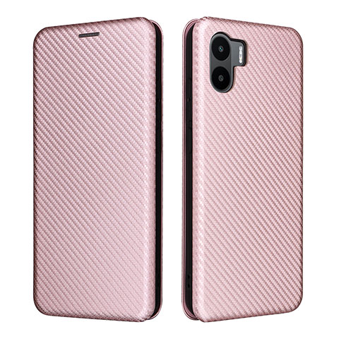 Coque Portefeuille Livre Cuir Etui Clapet L06Z pour Xiaomi Poco C51 Or Rose