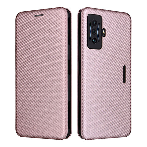 Coque Portefeuille Livre Cuir Etui Clapet L06Z pour Xiaomi Poco F4 GT 5G Or Rose