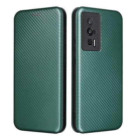 Coque Portefeuille Livre Cuir Etui Clapet L06Z pour Xiaomi Poco F5 Pro 5G Vert