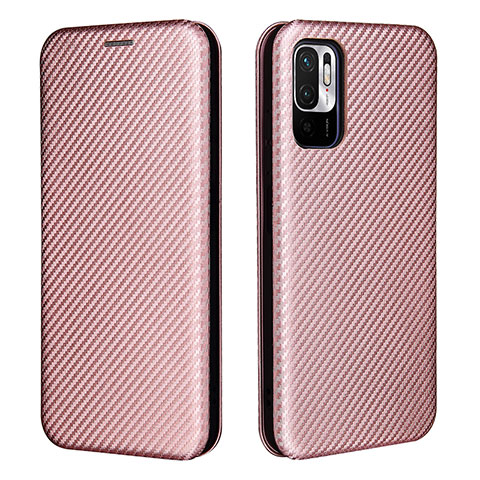 Coque Portefeuille Livre Cuir Etui Clapet L06Z pour Xiaomi POCO M3 Pro 5G Or Rose